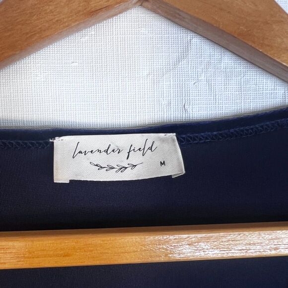 Lavender Field Velvet Vneck Statement Sleeve Blouse Tie Waist Size Medium VTG - Picture 6 of 8